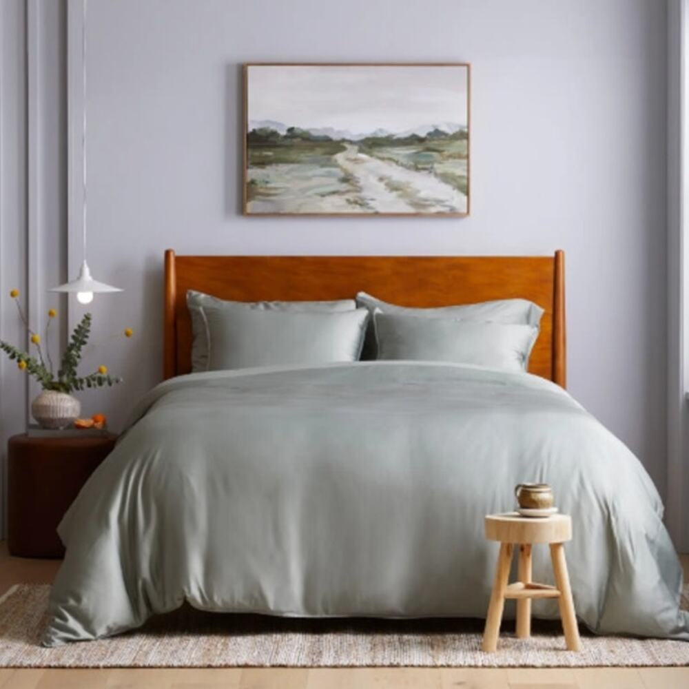 Quince Bamboo Duvet Cover - Full/Queen Eucalyptus Gray
